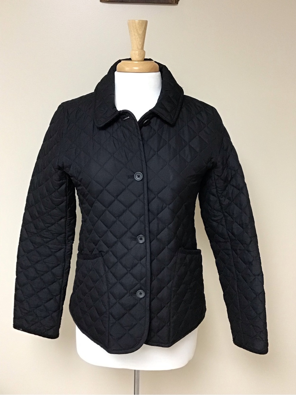 Banana Republic Black Diamond Quilted Button Front Utility Jacket Size S
